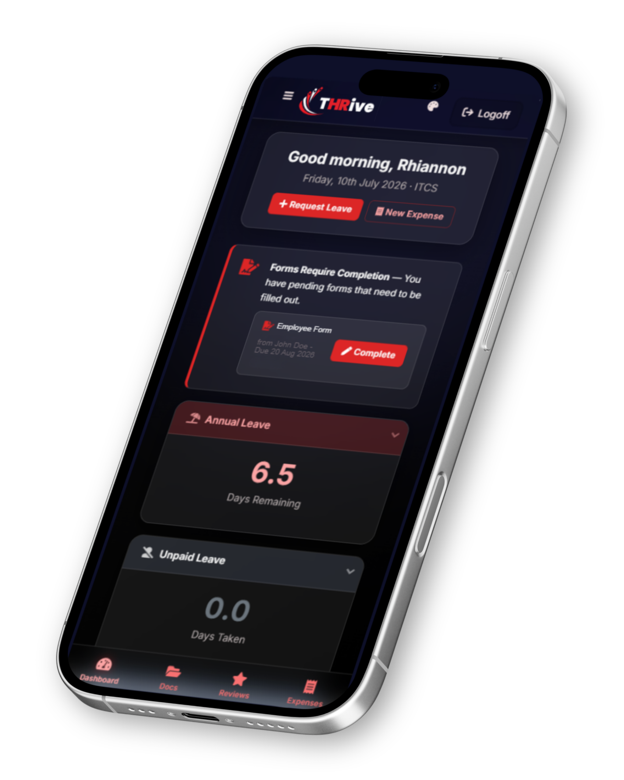 THRive platform dashboard